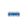 Natural Created Opal Ring Sterling Silver