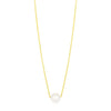 14k Yellow Gold Pearl Solitaire Necklace