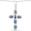 0.90 Carat Genuine Blue Sapphire .925 Sterling Silver Pendant
