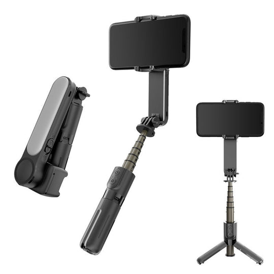 3-in-1 Phone Camera Stabilizer Gimbal - Selfie Stick - Built-in Tripod with Fill Light