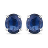 0.68 Carat Genuine Blue Sapphire 14K White Gold Earrings