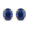 0.68 Carat Genuine Blue Sapphire 14K Yellow Gold Earrings