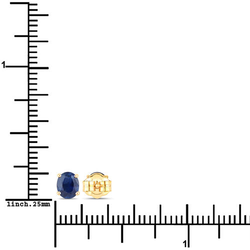 Pendientes de 0,68 quilates de zafiro azul auténtico en oro amarillo de 14 quilates