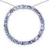 3.00 Carat Genuine Tanzanite .925 Sterling Silver Pendant