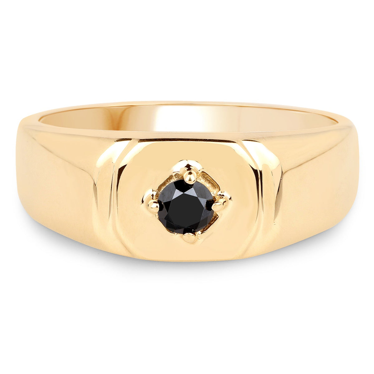 14K Yellow Gold Plated 0.20 Carat Genuine Black Diamond .925 Sterling Silver Ring - image 3 of 8