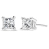 AGS Certified 2/5 Cttw Princess Cut Diamond 14K White Gold 4-Prong Solitaire Square Stud Earrings (L-M Color, I1-I2 Clarity)