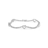 14K White Gold 1 1/2 Cttw Diamond Heart Station Strand Bracelet (H-I Color, I1-I2 Clarity) - 7.5 Inches