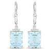 7.91 Carat Genuine Blue Topaz and White Topaz .925 Sterling Silver Earrings