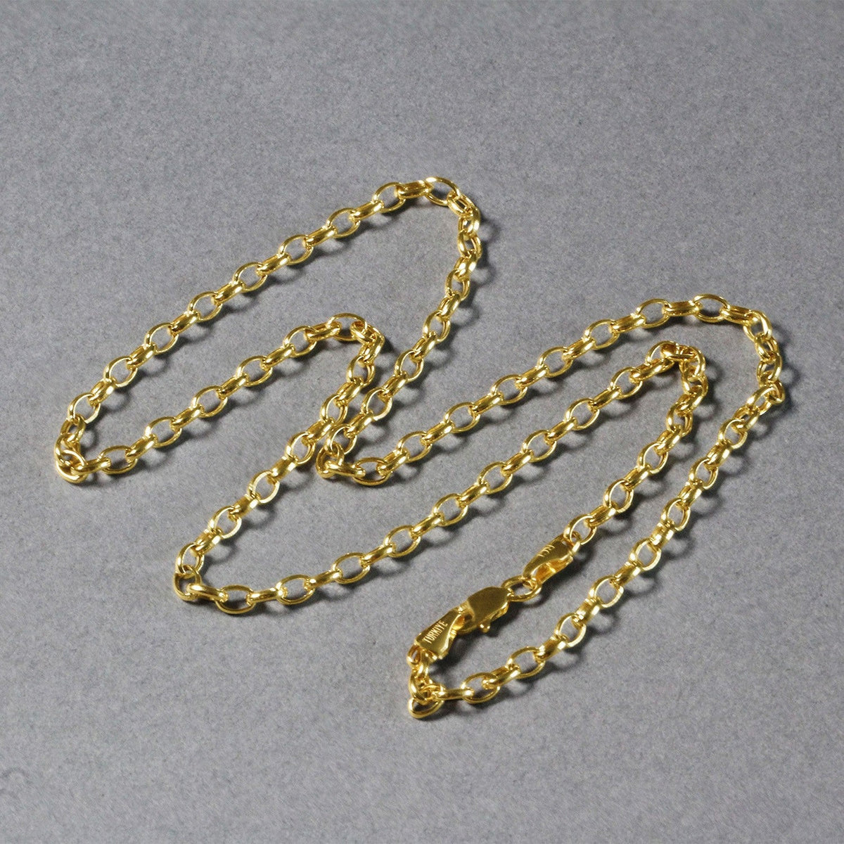 Cadena Rolo Ovalada de Oro Amarillo de 14k y 3.2mm