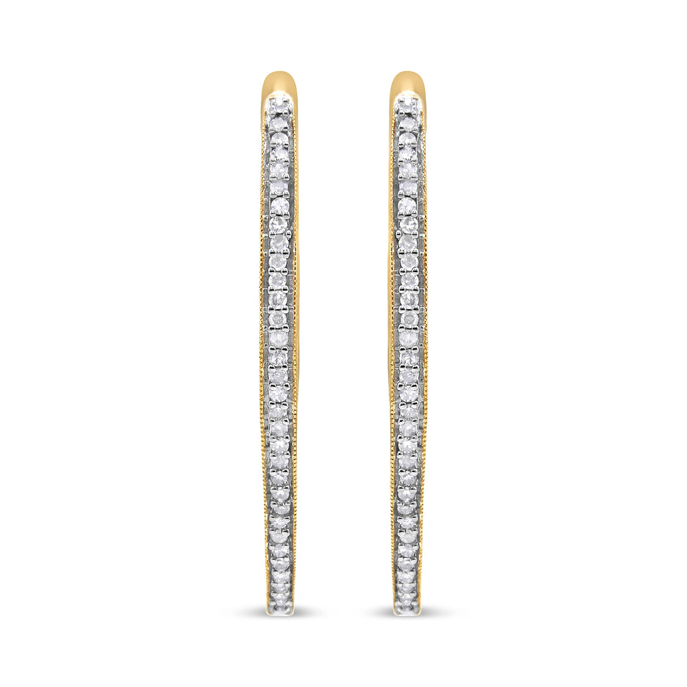 10k Yellow Gold Round Cut Diamond Earrings (1 cttw, I-J Color, I2-I3 Clarity)