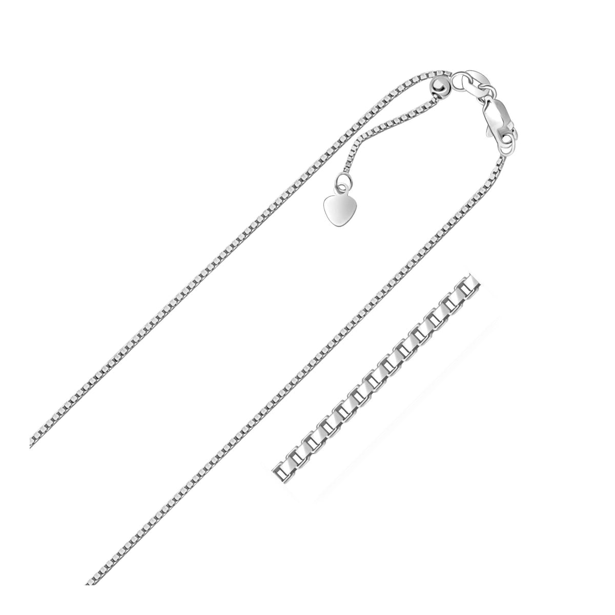 Cadena Veneciana Ajustable de Oro Blanco de 14k (1.10 mm)