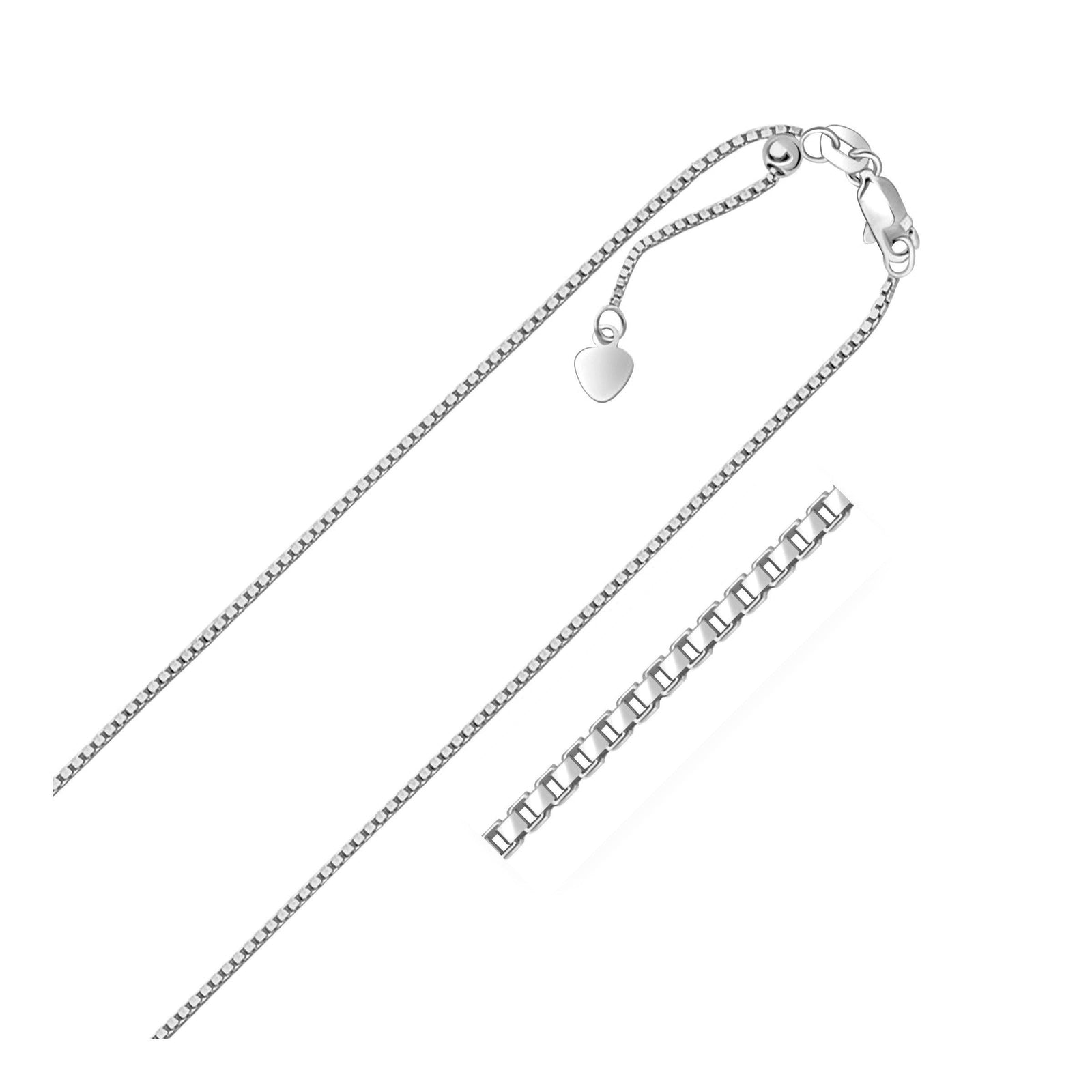 Cadena Veneciana Ajustable de Oro Blanco de 14k (1.10 mm)