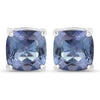 4.20cttw Royal Blue Mystic Quartz .925 Sterling Silver Earrings
