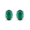 1.44 Carat Genuine Zambian Emerald 14K White Gold Earrings