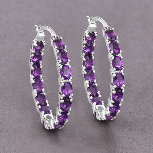 4.80 Carat Genuine Amethyst .925 Sterling Silver Earrings - image 8 of 8