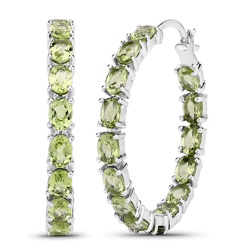 5.10 Carat Genuine Peridot .925 Sterling Silver Earrings - imagen 8 de 8