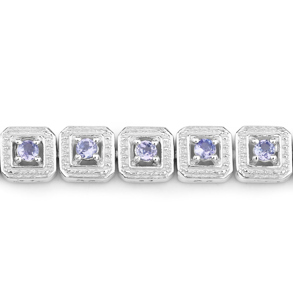 2.40 Carat Genuine Tanzanite .925 Sterling Silver Bracelet - imagen 3 de 6