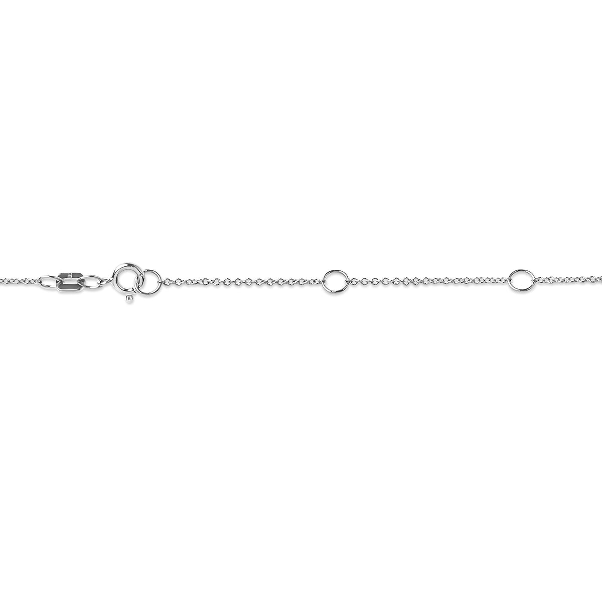 Collar con colgante de diamante solitario redondo de 1/5 Cttw con bisel de oro blanco de 10K certificado por AGS, ajustable de 16-18" (color H-I, claridad SI1-SI2)