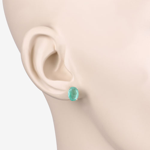 Pendientes de oro amarillo de 10 quilates con esmeralda genuina de Zambia de 2,40 quilates