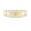 .02ct Mens Ring Wedding Band Sterling Silver 14KT Gold