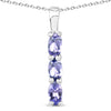 0.75 Carat Genuine Tanzanite .925 Sterling Silver Pendant