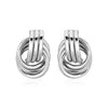 Polished Love Knot Earrings with Interlocking Rings in Sterling Silver