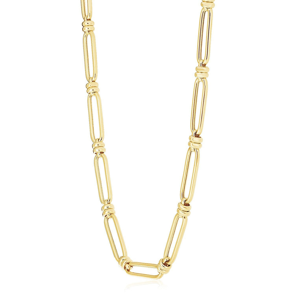 Collar de eslabones ovalados Jax de oro amarillo de 14k con alto pulido
