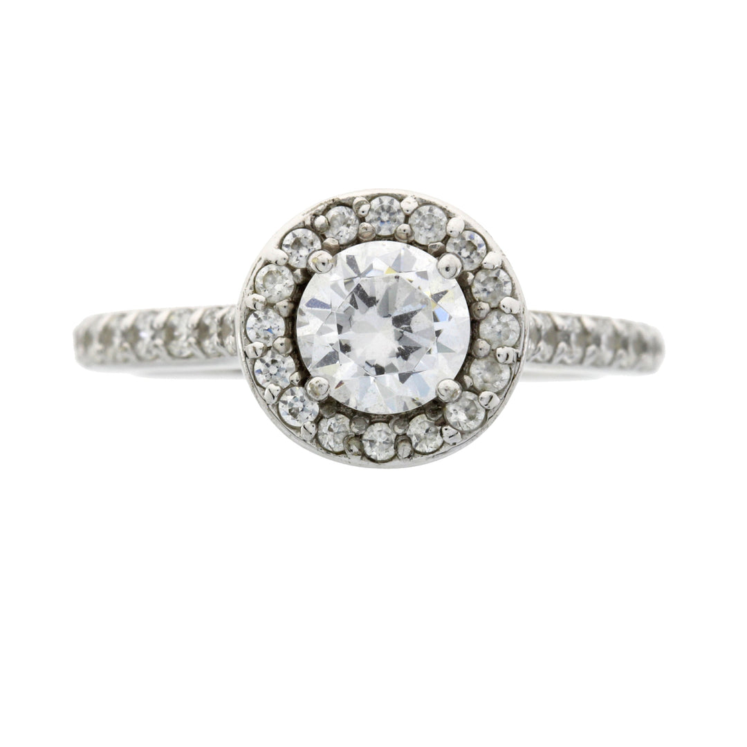 Genuine Cubic Zirconium Ring Sterling Silver