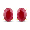1.70 Carat Genuine Ruby 14K Yellow Gold Earrings
