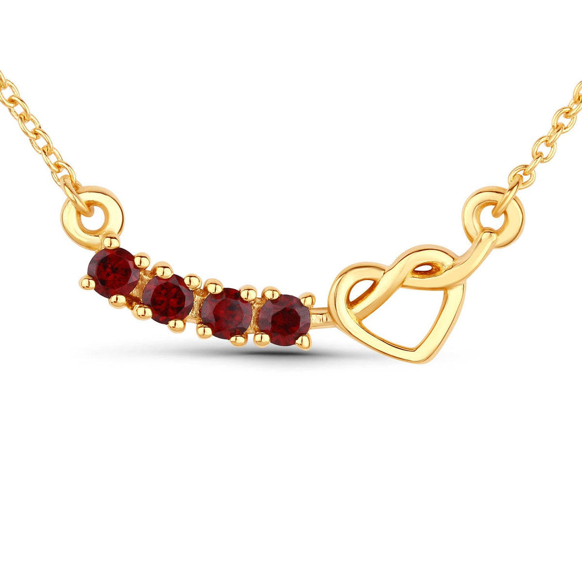 Collar de plata esterlina .925 con granate genuino de 0,32 quilates