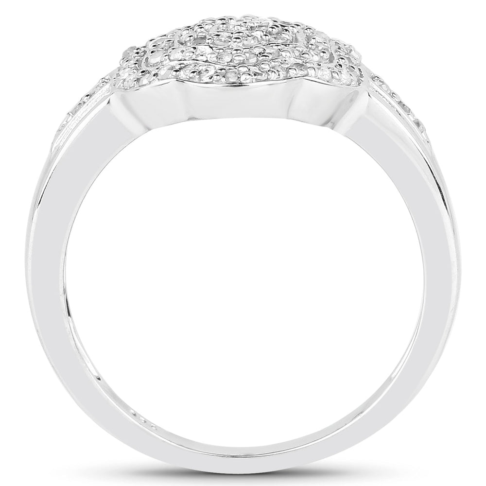 14K Yellow Gold Plated 0.29 Carat Genuine White Diamond .925 Sterling Silver Ring