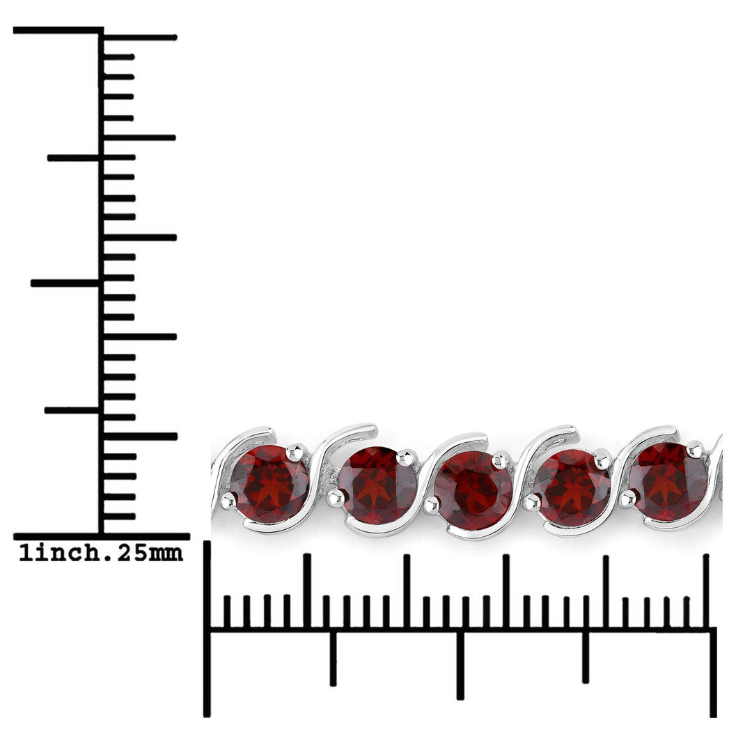 3.30 Carat Genuine Garnet .925 Sterling Silver Bracelet