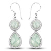 11.82 Carat Genuine Aquamarine .925 Sterling Silver Earrings