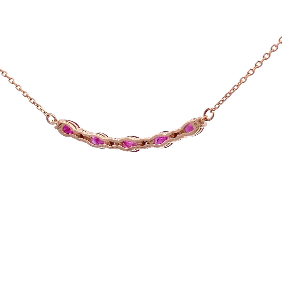 Colgantes de moda de rubí y diamantes de 0,73 ct en oro rosa de 10 kt