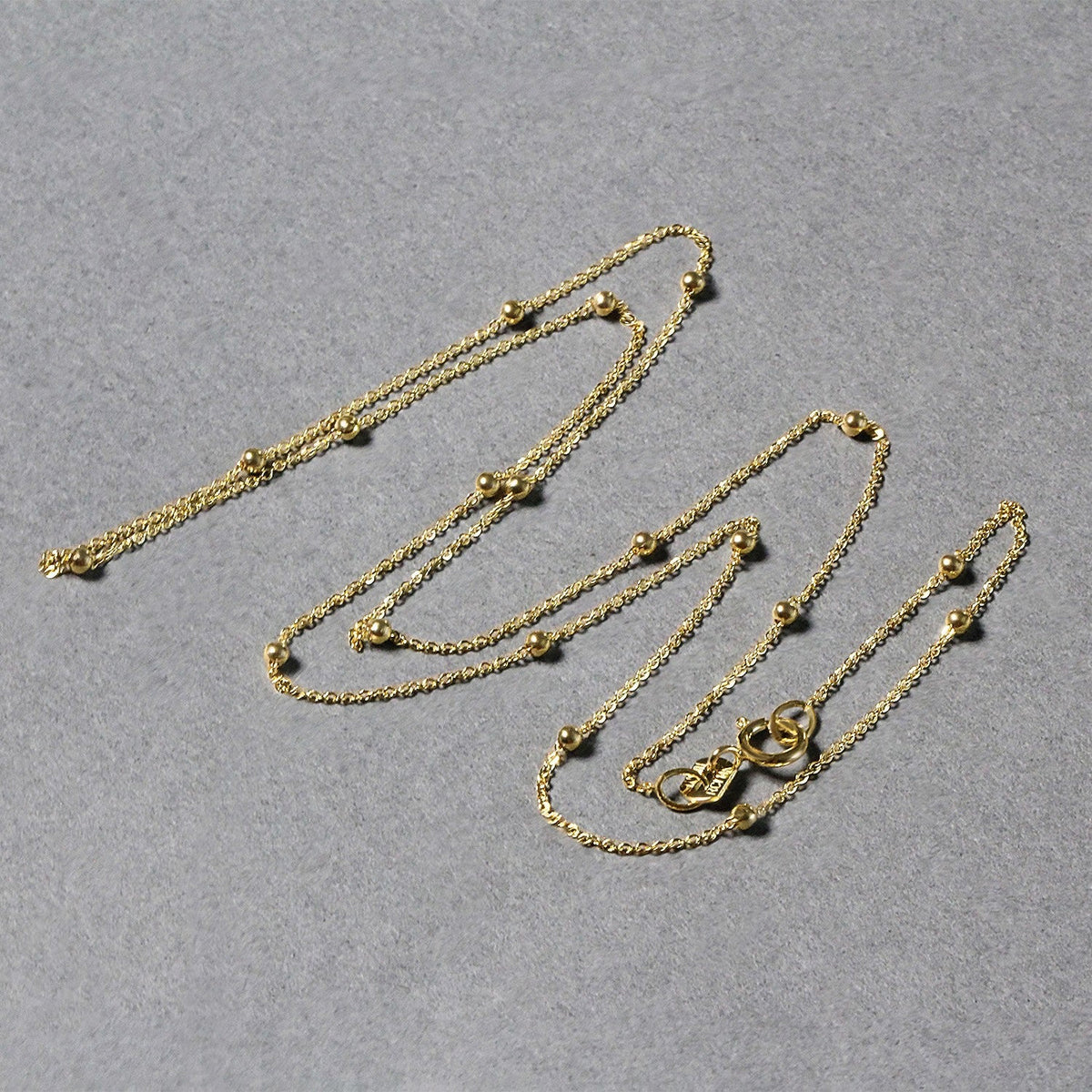 Cadena Saturno de Eslabones de Perlas en Oro Amarillo de 14k (3.5mm)