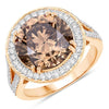 Anillo de oro amarillo de 18K con diamante marrón genuino certificado por IGI de 7.07 quilates y diamantes blancos de 0.64 quilates (7.71 quilates en total)