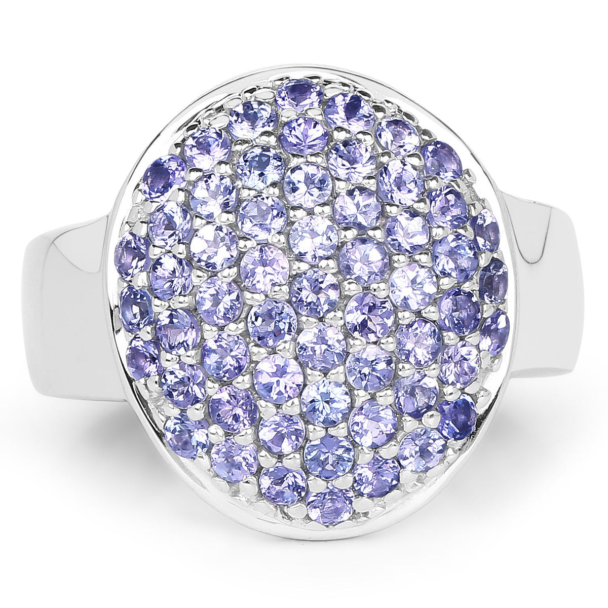 Anillo de plata de ley .925 con tanzanita genuina de 2,00 quilates