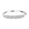 14K White Gold 3 1/3 Cttw Invisible Set Princess-Cut Diamond Wave Bangle Bracelet (H-I Color, SI1-SI2 Clarity) - Size 7