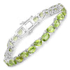 Pulsera de plata de ley .925 con peridoto genuino de 21,37 quilates