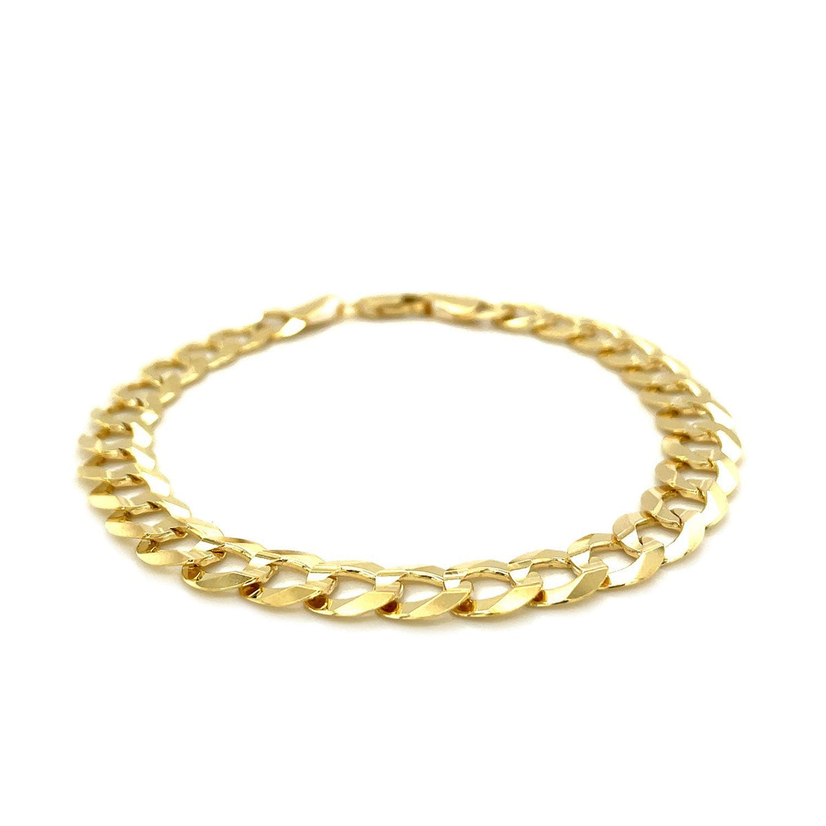Pulsera de eslabones cubanos de oro amarillo de 10k y 8,2 mm