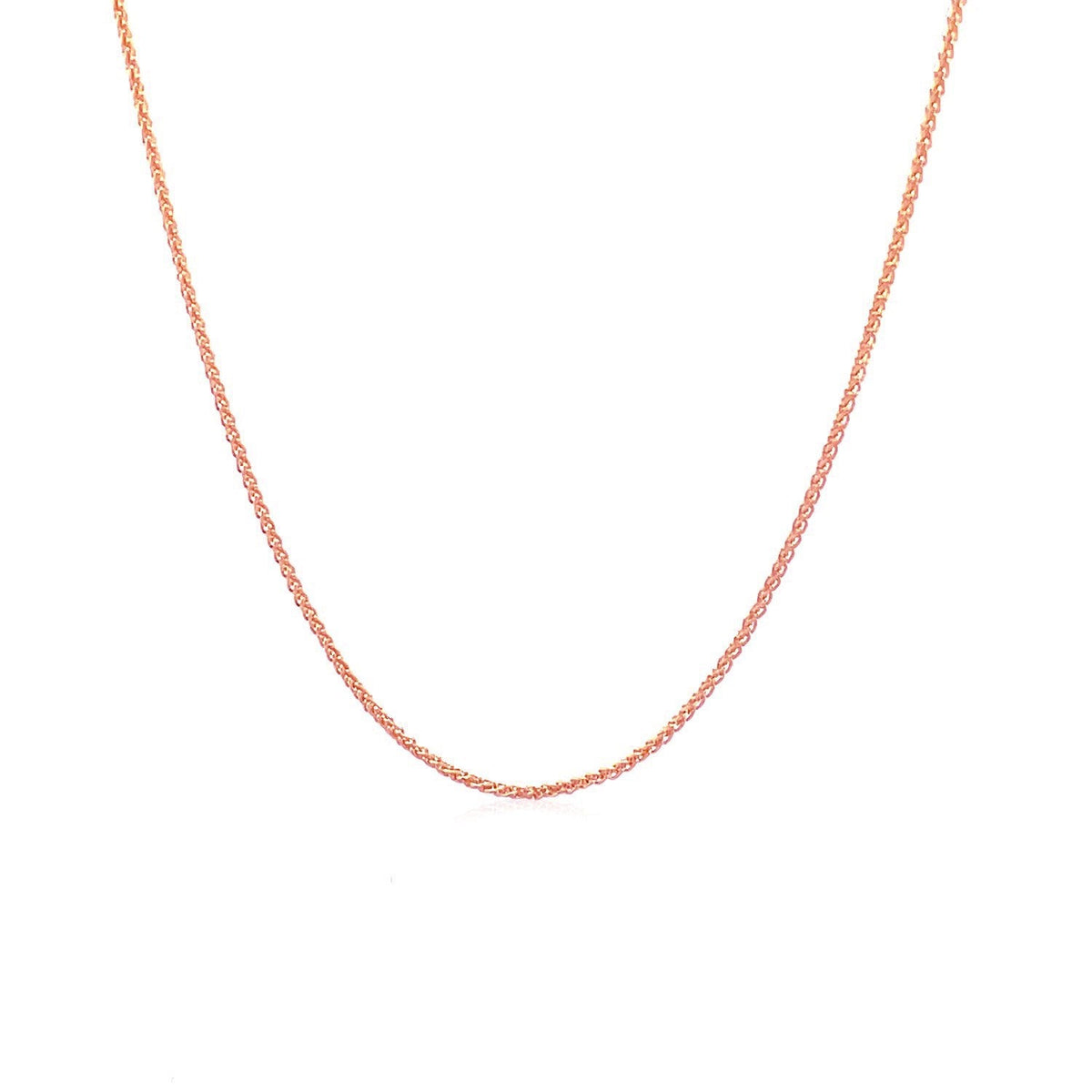 Cadena de oro rosa de 14k redonda de trigo (1.00 mm)