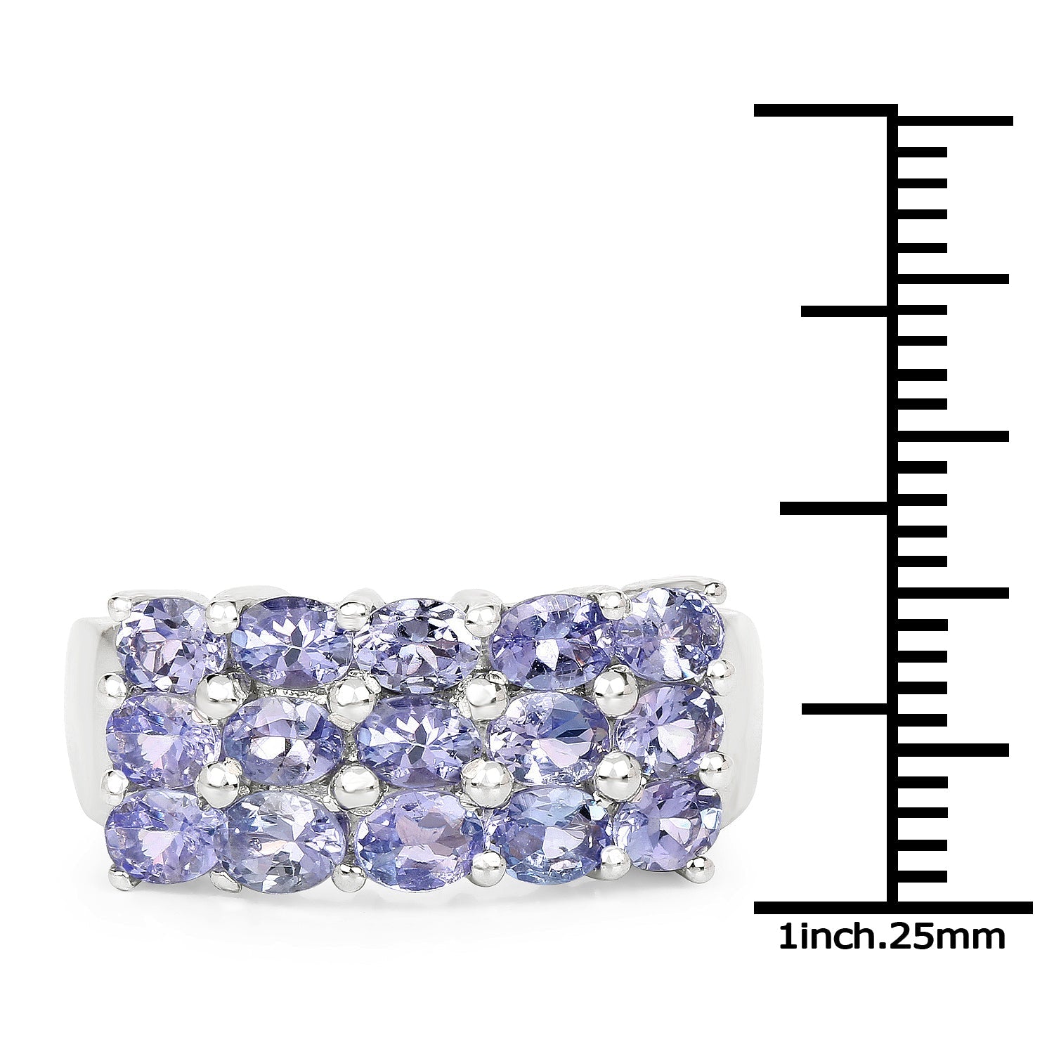 Anillo de plata esterlina 925 con tanzanita genuina de 2.55 quilates