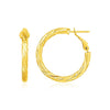 14k Yellow Gold Petite Twisted Round Hoop Earrings