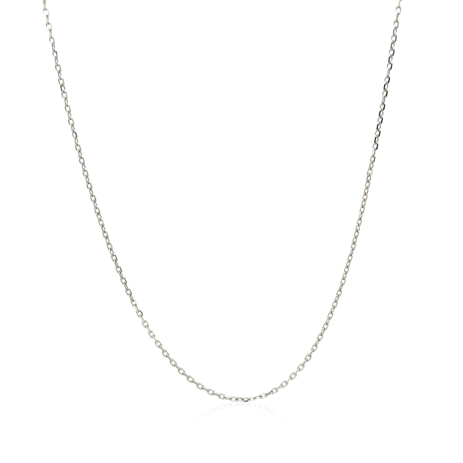 Cadena de eslabones de cable de oro blanco de 18k con corte de diamante (0,75 mm)