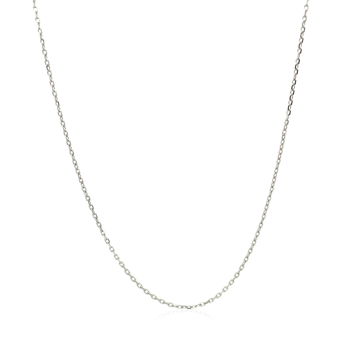 Cadena de eslabones de cable de oro blanco de 10k con corte de diamante (0.87 mm)