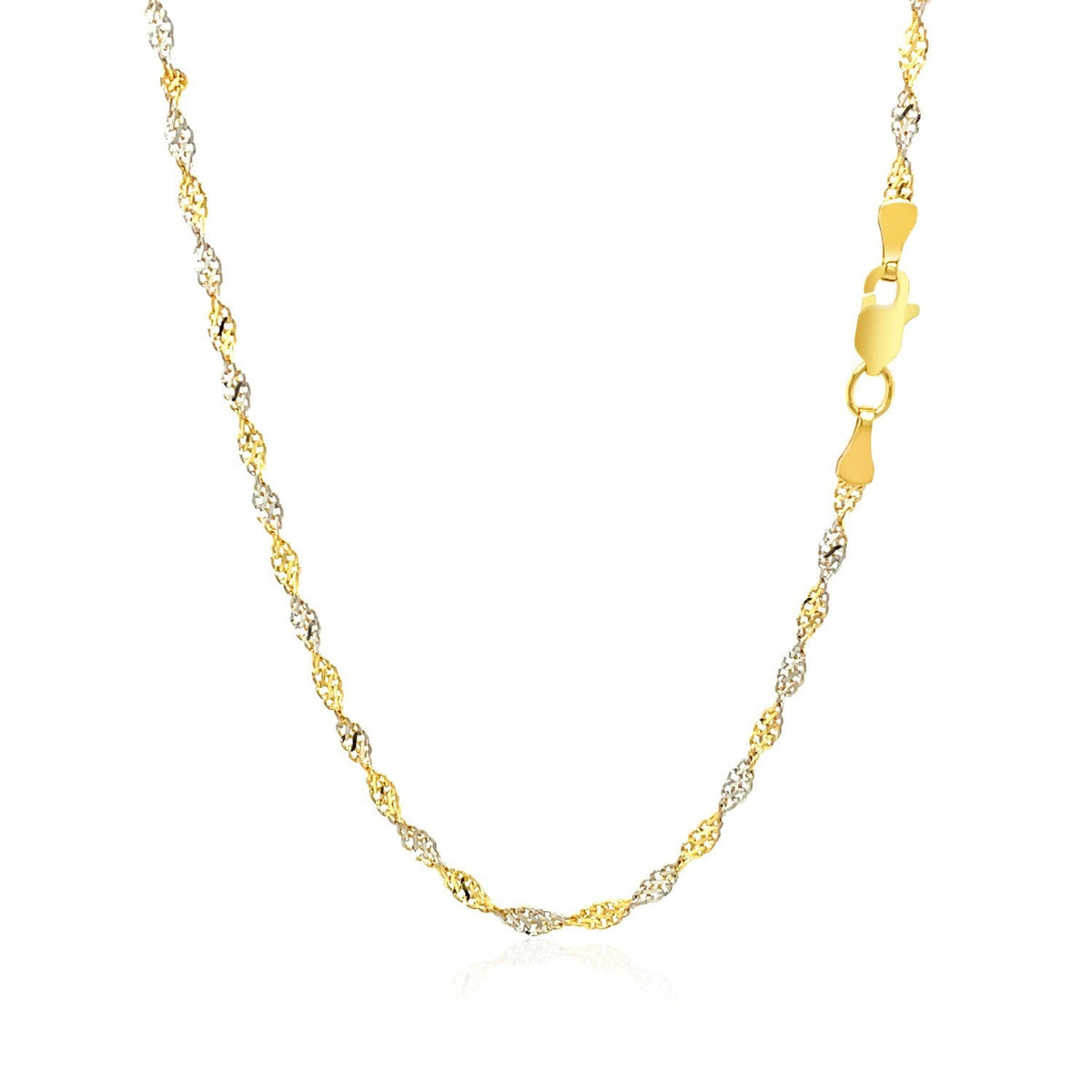 Cadena Singapur de oro bicolor de 14k y 2.0mm