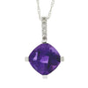Amethyst Diamond Fashion Pendants 10KT White Gold