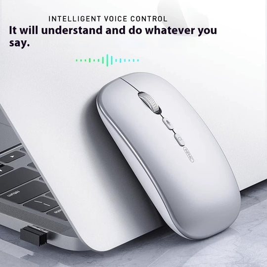 AI Intelligent Voice Commands - Wireless Bluetooth Mouse - Built-in Mic / Speech-to-text