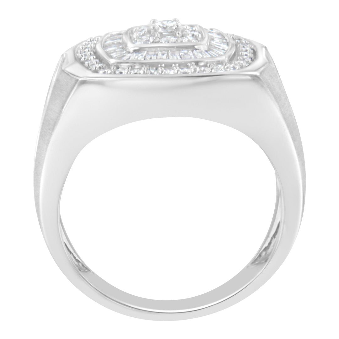 14K White Gold Men's Diamond Band Ring (1 cttw, H-I Color, SI1-SI2 Clarity)