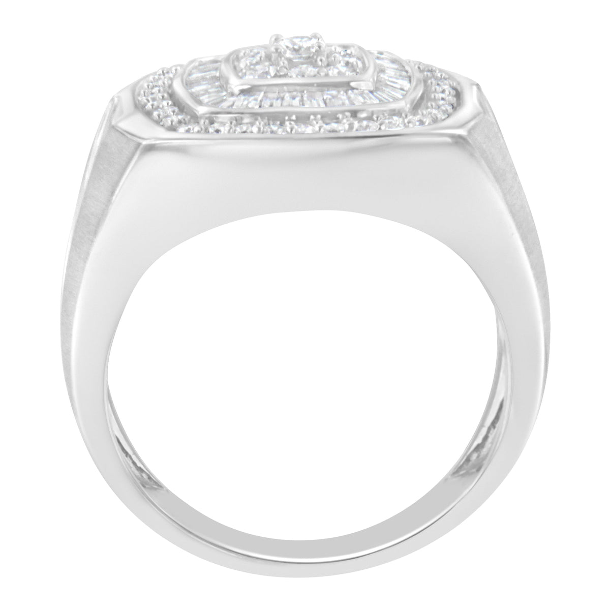 14K White Gold Men's Diamond Band Ring (1 cttw, H-I Color, SI1-SI2 Clarity)